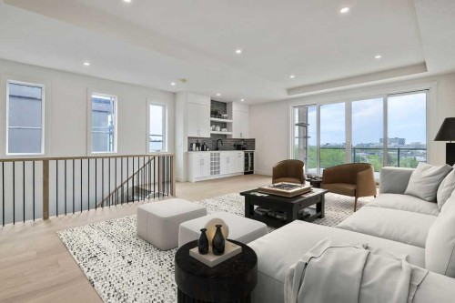 712 Bridge Crescent Ne, Calgary, AB - Indoor Photo Showing Living Room