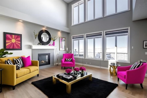 22 Evansborough View Nw, Calgary, AB - Indoor Photo Showing Living Room With Fireplace