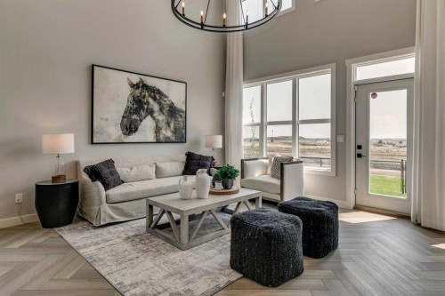 182 Setonstone Green Se, Calgary, AB - Indoor Photo Showing Living Room