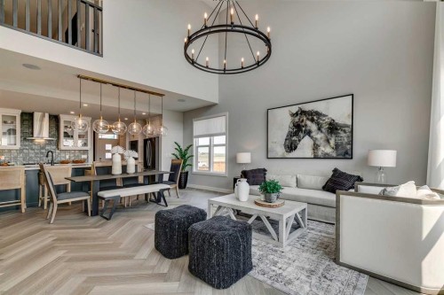 182 Setonstone Green Se, Calgary, AB - Indoor Photo Showing Living Room