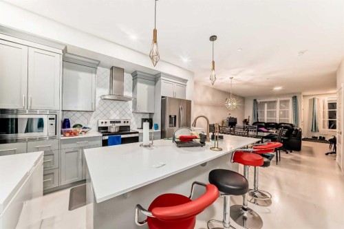 15021 1 Street Nw, Calgary, AB - Indoor Photo Showing Kitchen With Stainless Steel Kitchen With Upgraded Kitchen
