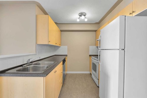 1327-8 Bridlecrest Drive Sw, Calgary, AB - Indoor Photo Showing Kitchen With Double Sink