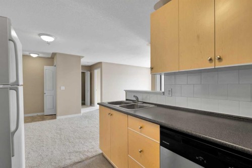 1327-8 Bridlecrest Drive Sw, Calgary, AB - Indoor Photo Showing Kitchen With Double Sink