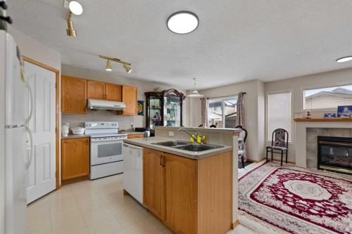101 Taravista Crescent, Calgary, AB - Indoor Photo Showing Kitchen With Double Sink