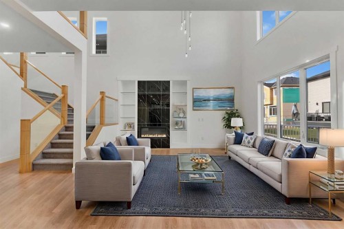18 South Shore Road, Chestermere, AB - Indoor Photo Showing Living Room