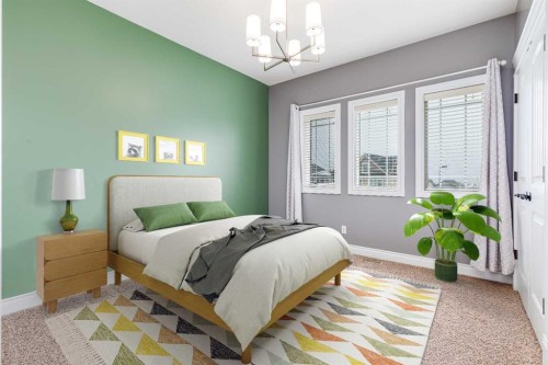 2144 Reunion Square, Airdrie, AB - Indoor Photo Showing Bedroom