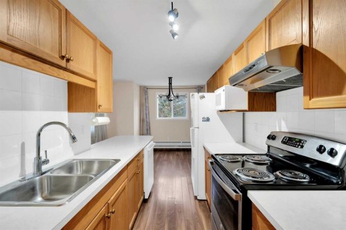 346-165 Manora Place Ne, Calgary, AB - Indoor Photo Showing Kitchen With Double Sink