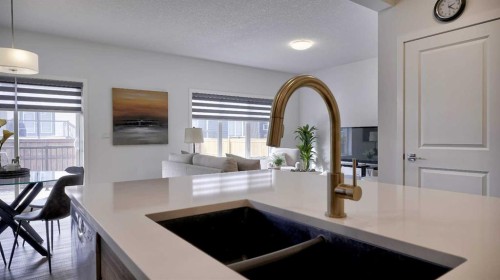 57 Willow Green Sw, Airdrie, AB - Indoor Photo Showing Kitchen With Double Sink