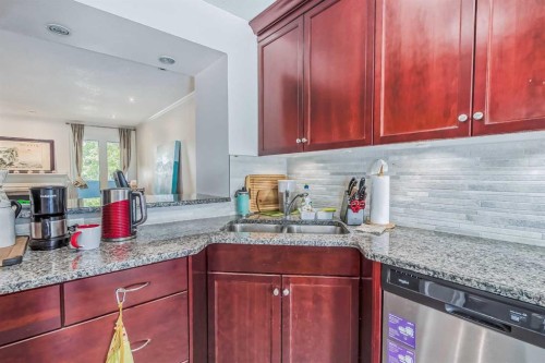 8-834 2 Avenue Nw, Calgary, AB - Indoor Photo Showing Kitchen With Double Sink