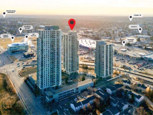 702-77 Spruce Place Sw, Calgary, AB - Outdoor With View