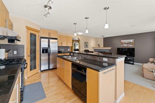 43 Cougarstone Court Sw, Calgary, AB - Indoor Photo Showing Kitchen With Double Sink