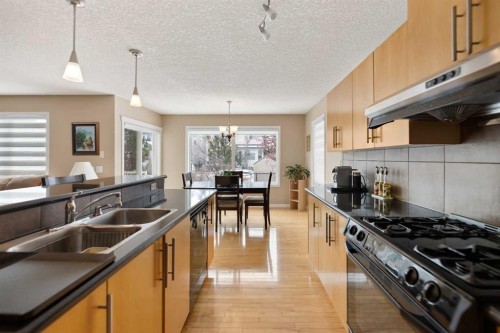 43 Cougarstone Court Sw, Calgary, AB - Indoor Photo Showing Kitchen With Double Sink With Upgraded Kitchen