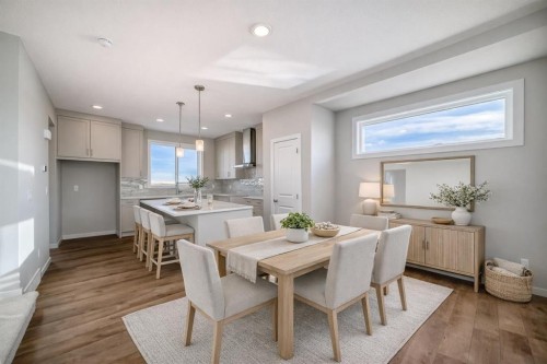 162 Lanark Gate Se, Airdrie, AB - Indoor Photo Showing Dining Room