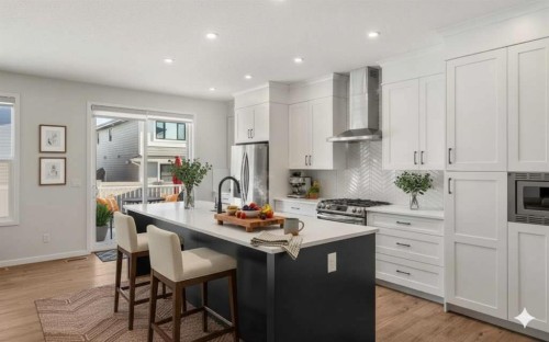 40 West Grove Link Sw, Calgary, AB - Indoor Photo Showing Kitchen With Upgraded Kitchen