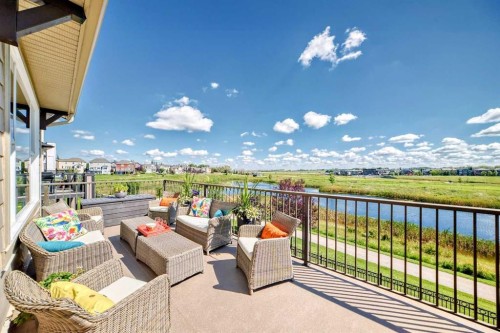 239 Stonemere Green, Chestermere, AB - Outdoor With Deck Patio Veranda With View