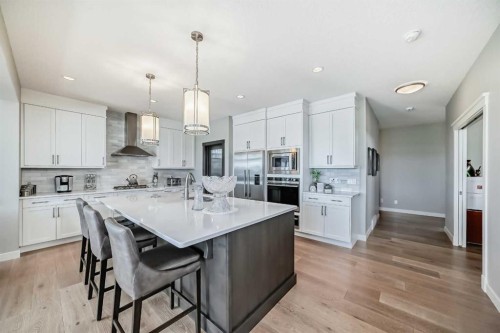 239 Stonemere Green, Chestermere, AB - Indoor Photo Showing Kitchen With Stainless Steel Kitchen With Upgraded Kitchen