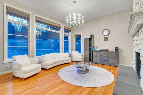 215 Patton Court Sw, Calgary, AB - Indoor With Fireplace