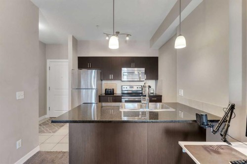 312-117 Copperpond Common Se, Calgary, AB - Indoor Photo Showing Kitchen With Stainless Steel Kitchen