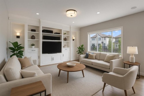 202 Coral Reef Manor Ne, Calgary, AB - Indoor Photo Showing Living Room