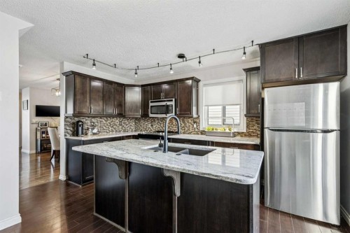 22 Hunterhorn Crescent Ne, Calgary, AB - Indoor Photo Showing Kitchen With Stainless Steel Kitchen With Upgraded Kitchen