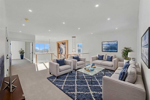 268 South Shore View, Chestermere, AB - Indoor Photo Showing Living Room