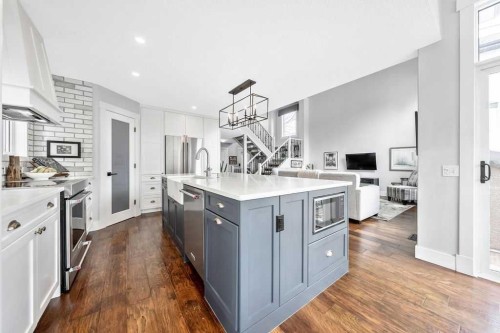 95 Cranleigh Gardens Se, Calgary, AB - Indoor Photo Showing Kitchen With Upgraded Kitchen