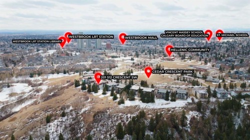 201-512 Cedar Crescent Sw, Calgary, AB - Outdoor With View