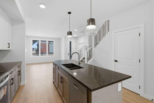 35 Belvedere Crescent Se, Calgary, AB - Indoor Photo Showing Kitchen With Double Sink