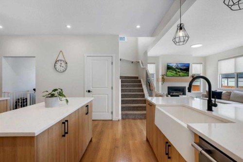 52 Sugarsnap Way Se, Calgary, AB - Indoor Photo Showing Kitchen With Upgraded Kitchen