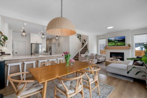 52 Sugarsnap Way Se, Calgary, AB - Indoor With Fireplace