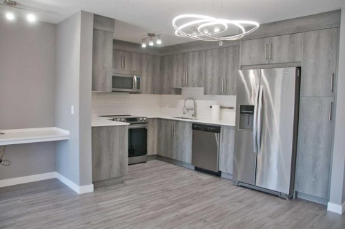 5407-302 Skyview Ranch Drive Ne, Calgary, AB - Indoor Photo Showing Kitchen With Stainless Steel Kitchen With Upgraded Kitchen
