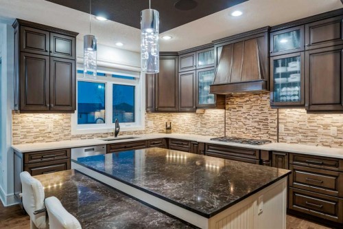 90 Silverado Ranch Way Sw, Calgary, AB - Indoor Photo Showing Kitchen With Upgraded Kitchen