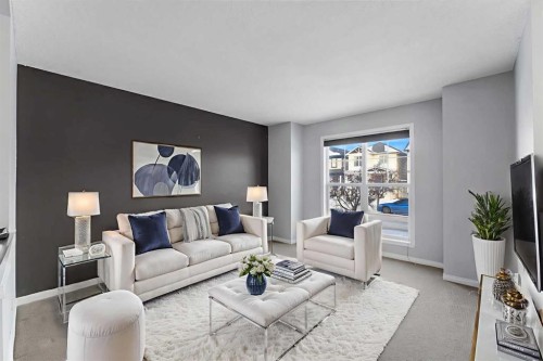 440 Prestwick Circle Se, Calgary, AB - Indoor Photo Showing Living Room