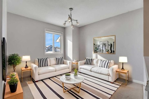 440 Prestwick Circle Se, Calgary, AB - Indoor Photo Showing Living Room