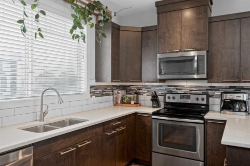 62 Skyview Ranch Avenue Ne, Calgary, AB - Indoor Photo Showing Kitchen With Stainless Steel Kitchen With Double Sink With Upgraded Kitchen