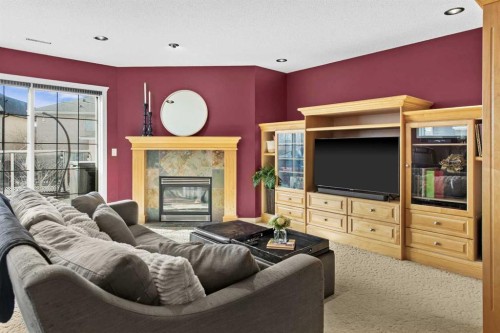 93 Cranwell Place Se, Calgary, AB - Indoor Photo Showing Living Room With Fireplace