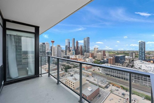 2702-1122 3 Street Se, Calgary, AB - Outdoor With Balcony With View