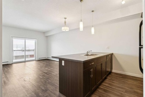9312-101 Sunset Drive, Cochrane, AB - Indoor Photo Showing Kitchen With Double Sink