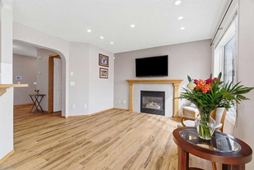 105 Douglas Ridge Circle Se, Calgary, AB - Indoor Photo Showing Living Room With Fireplace