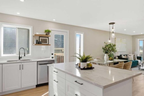 129 Coventry Place Ne, Calgary, AB - Indoor Photo Showing Kitchen With Upgraded Kitchen