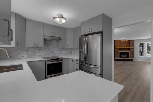 27 Berwick Place Nw, Calgary, AB - Indoor Photo Showing Kitchen With Stainless Steel Kitchen With Double Sink With Upgraded Kitchen