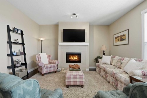 26 Cranbrook Villas Se, Calgary, AB - Indoor Photo Showing Living Room With Fireplace