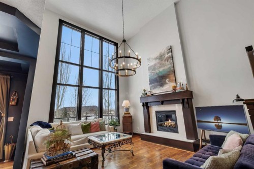 70 Chaparral Valley Square Se, Calgary, AB - Indoor Photo Showing Living Room With Fireplace
