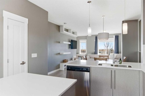 33-111 Rainbow Falls Gate, Chestermere, AB - Indoor Photo Showing Kitchen With Double Sink