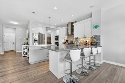 142 Masters Common Se, Calgary, AB - Indoor Photo Showing Kitchen With Stainless Steel Kitchen With Upgraded Kitchen