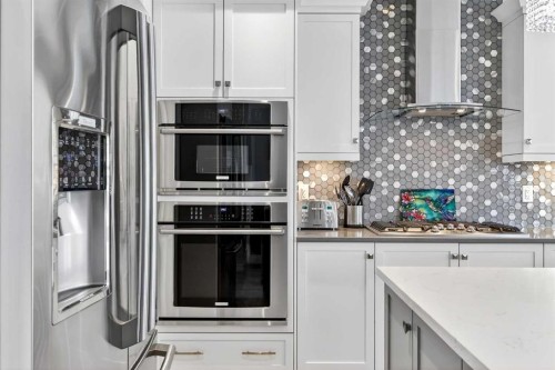 142 Masters Common Se, Calgary, AB - Indoor Photo Showing Kitchen With Stainless Steel Kitchen With Upgraded Kitchen