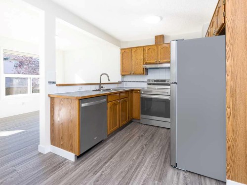 100 Catalina Circle Ne, Calgary, AB - Indoor Photo Showing Kitchen With Double Sink