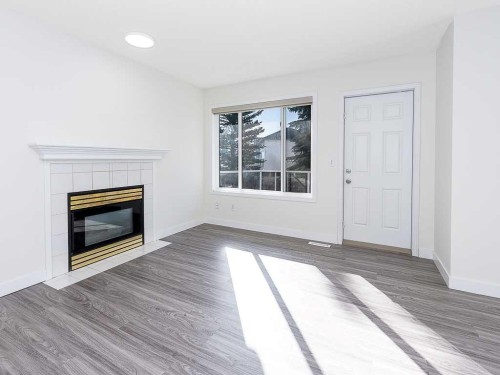 100 Catalina Circle Ne, Calgary, AB - Indoor Photo Showing Living Room With Fireplace