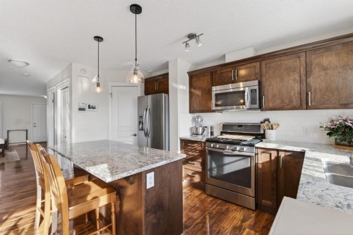 338 Cranford Park Se, Calgary, AB - Indoor Photo Showing Kitchen With Upgraded Kitchen