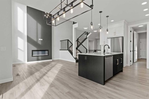 302 Kinniburgh Loop, Chestermere, AB - Indoor Photo Showing Kitchen With Upgraded Kitchen